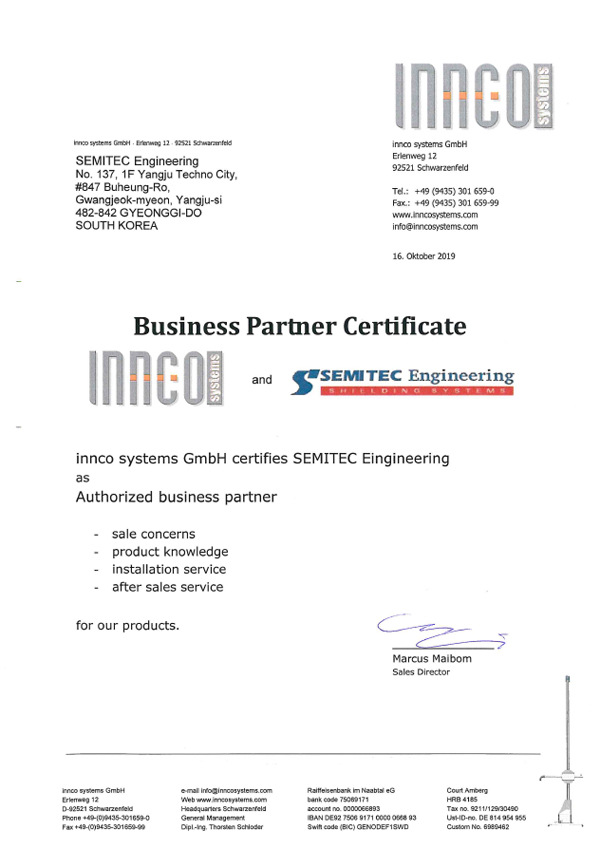 Innco_Busines partner certificate