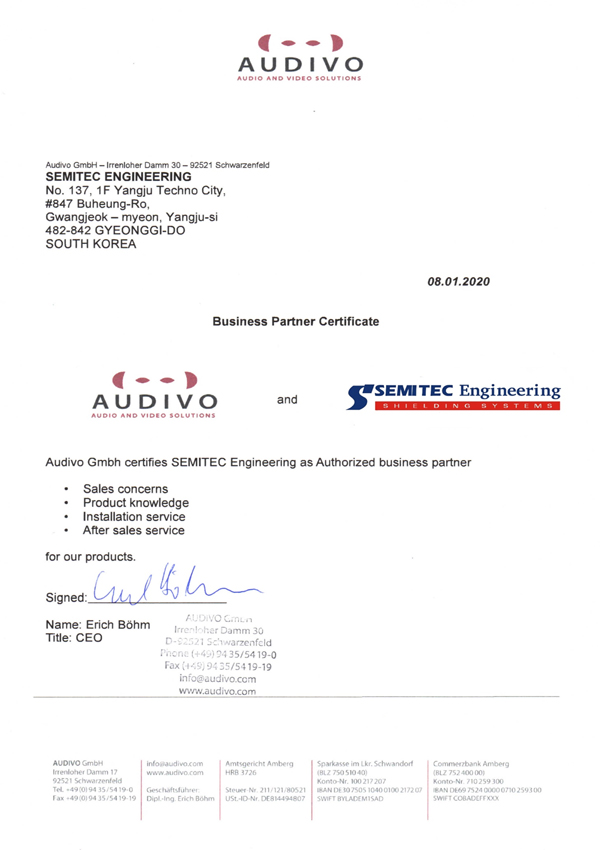 Audivo_Business Partner Certificate